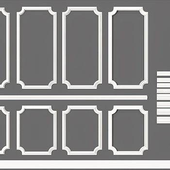 石膏线条护墙板3d模型下载