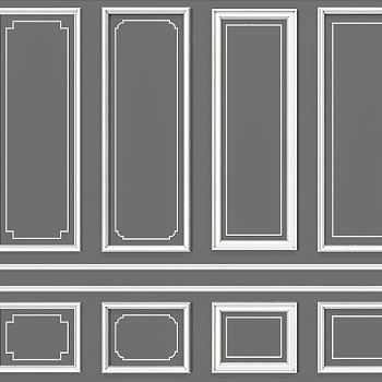 石膏线条护墙板3d模型下载