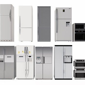 现代冰箱烤箱消毒柜组合3d模型下载