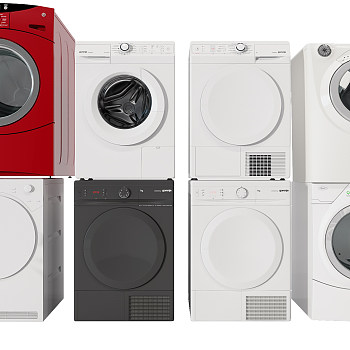 现代滚筒洗衣机3d模型下载