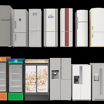 冰箱饮料柜组合3d模型下载