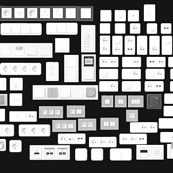 电源开关组合3d模型下载