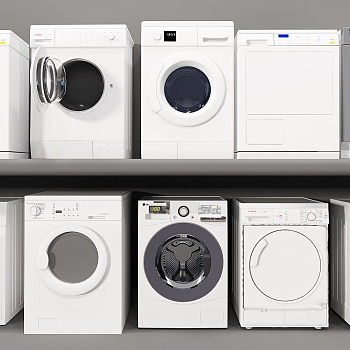 现代洗衣机3d模型下载