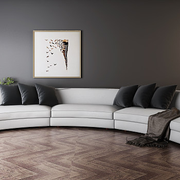 现代弧形异形沙发3d模型下载