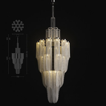 114-现代欧式水晶吊灯cr材质3D模型下载