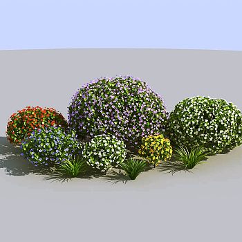 021景观植物树花团花草绿植灌木3d模型下载