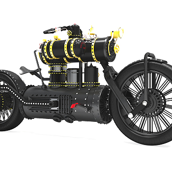 H77-0720现代奇形怪状摩托车3d模型下载