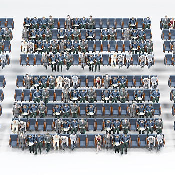 H58-0726现代剧场剧院影院人物3d模型下载