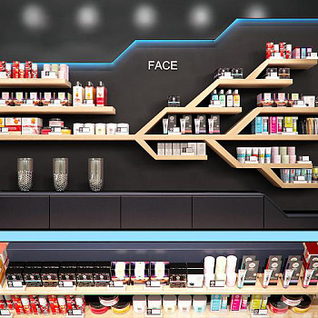 化妆品专卖店模型组合3d模型下载