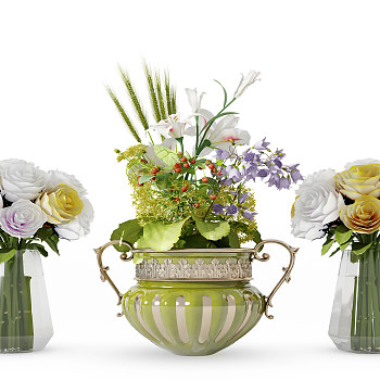 饰品花瓶组合3d模型下载