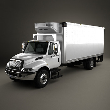 H43-0726美国卡车卡车货车冷藏车汽车3dmax模型下载 (1)