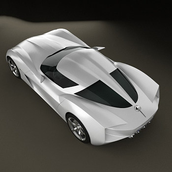 H19-0726克尔维特概念跑车汽车3dmax模型下载 (4)
