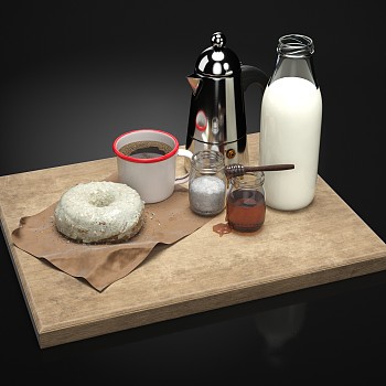 厨房用品食物3d模型下载