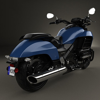 H41-0726本田街车1800cc摩托车3dmax模型下载 (2)