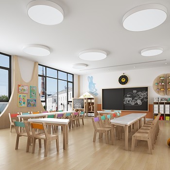 49幼儿园儿童活动教室3d模型下载