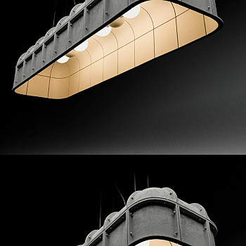 2现代工业吊灯金属灯罩吊灯台球灯3d模型下载