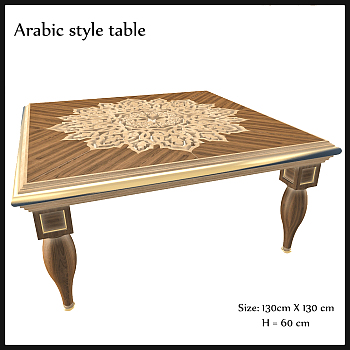 阿拉伯异域风格拼花方形茶几3D模型免费下载