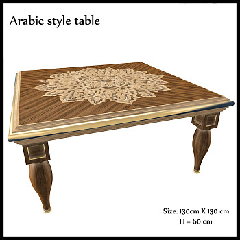 阿拉伯异域风格拼花方形茶几3D模型免费下载