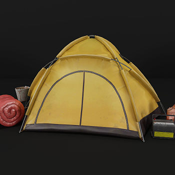 现代露营帐篷3d模型下载