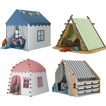 小猪佩奇玩具帐篷3d模型下载