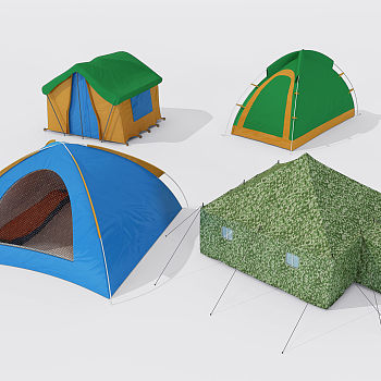 现代露营帐篷3d模型下载