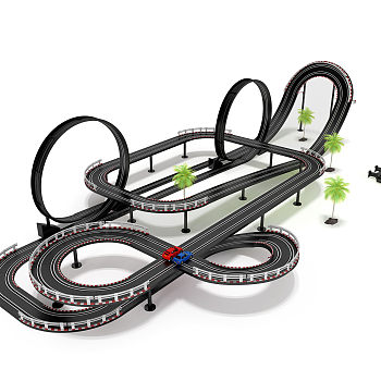 玩具赛车跑道3d模型下载