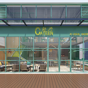 港式茶餐厅咖啡厅餐3d模型下载
