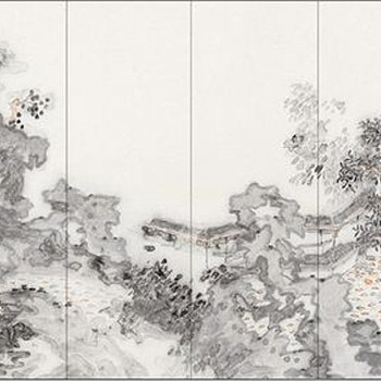中式屏风画 背景画(50)