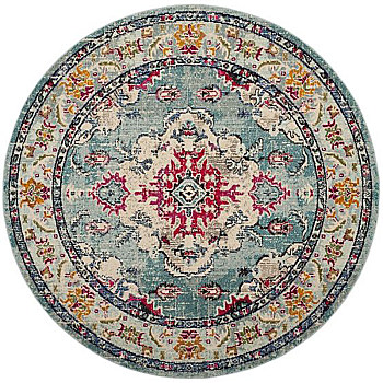 欧式美式古典花纹圆形地毯 (37)