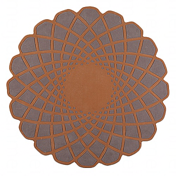 浩普羊毛加丝地毯几何图案地毯圆形