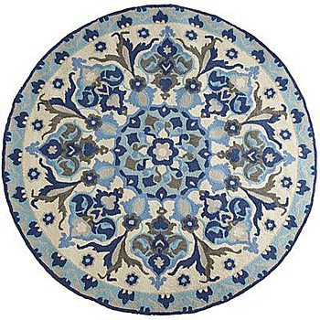 欧式美式古典花纹圆形地毯 (66)
