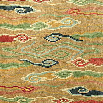 新中式祥云云纹卷草图案地毯 (5)