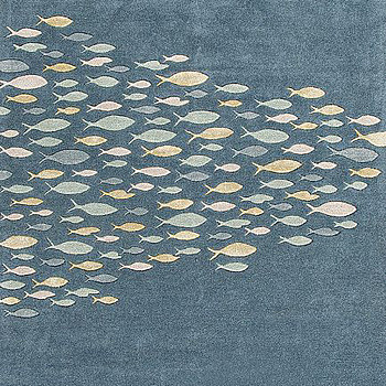 新中式鱼鱼群图案地毯贴图 (6)