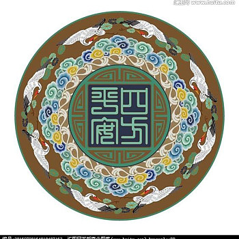 新中式古典仙鹤图案地毯 (1)
