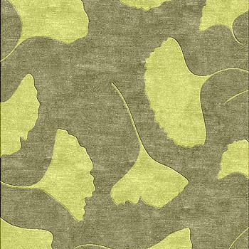 新中式树叶图案银杏树叶图案地毯贴图 (17)