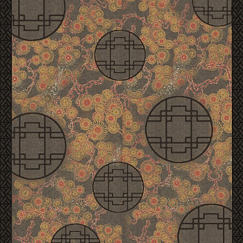 新中式现代中式云纹卷草祥云图案地毯贴图 (5)