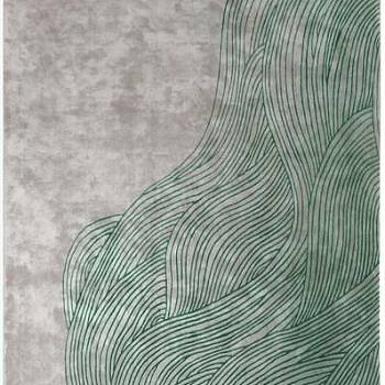 新中式抽象水纹波浪纹曲线等高线纹理地毯贴图 a (26)
