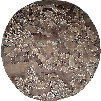 新中式现代中式云纹卷草祥云图案地毯贴图 (1)