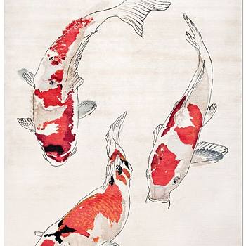 新中式鱼鱼群图案地毯贴图 (1)