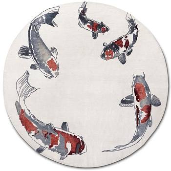 新中式鱼鱼群图案地毯贴图 (3)