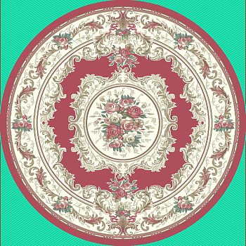 欧式法式古典欧式大花圆毯 (121)