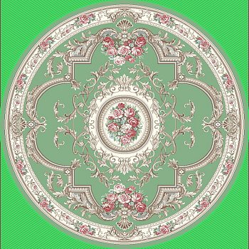 欧式法式古典欧式大花圆毯 (120)