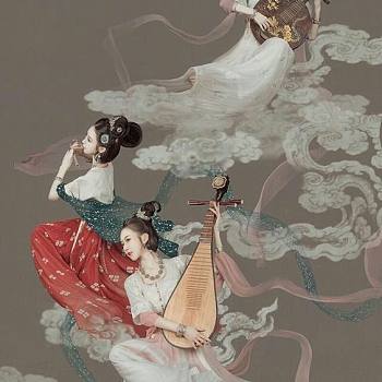 中式古典人物美女仕女图人物字画 (111)