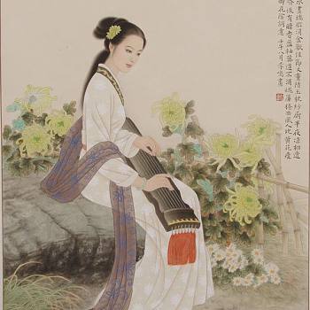 中式古典人物美女仕女图人物字画 (76)