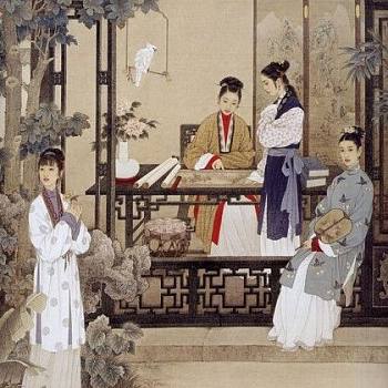 中式古典人物美女仕女图人物字画 (54)
