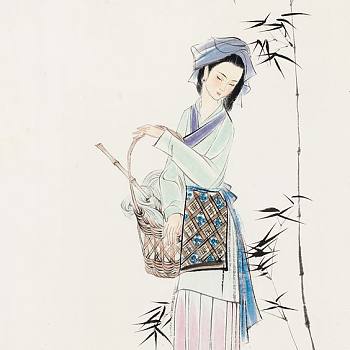 中式古典人物美女仕女图人物字画 (73)