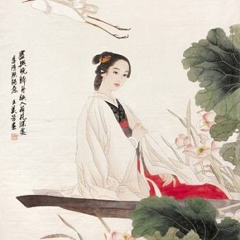 中式古典人物美女仕女图人物字画 (93)