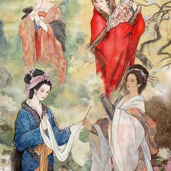 中式古典人物昭君出塞美女仕女图人物字画 (30)