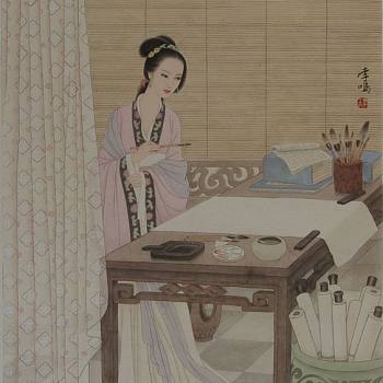 中式古典人物美女仕女图人物字画 (75)