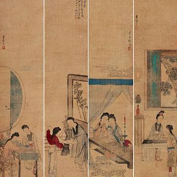 中式古典人物美女仕女图人物字画 (19)